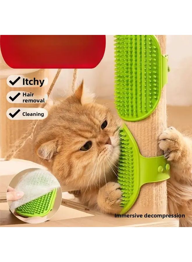 عمود خدش القطط السيليكوني الأخضر حزام زاوية الحائط قبضة غير قابلة للانزلاق متين سهل التنظيف فرشاة تنظيف الحيوانات الأليفة - Image 2